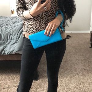 Jessica Simpson blue flap wallet